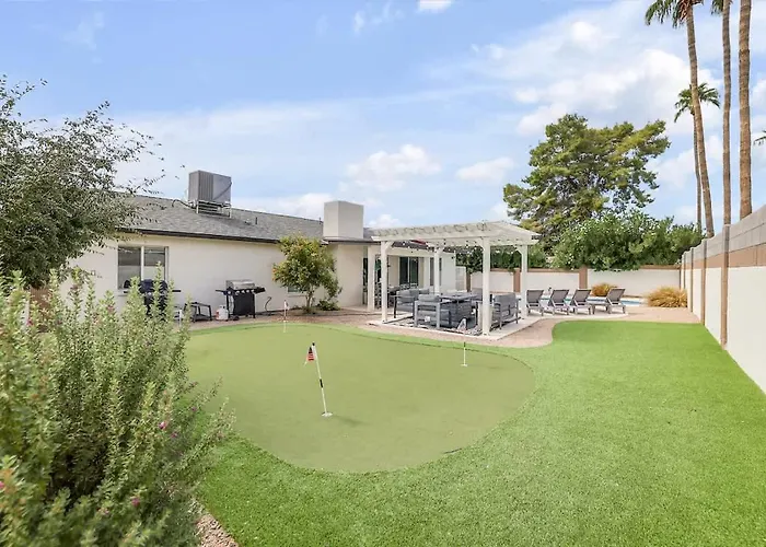 Modern Retreat With Pool Putting Games *