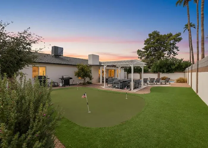 Modern Retreat With Pool Putting Games * Phoenix